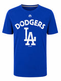 Majestic Los Angeles Dodgers Vintage Distressed Graphic Tee Mens Blue L