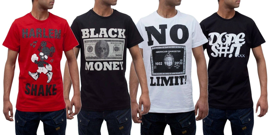 Time Is Money Men's Graphic Cotton T-Shirts Streetwear Urban Hip Hop Tee