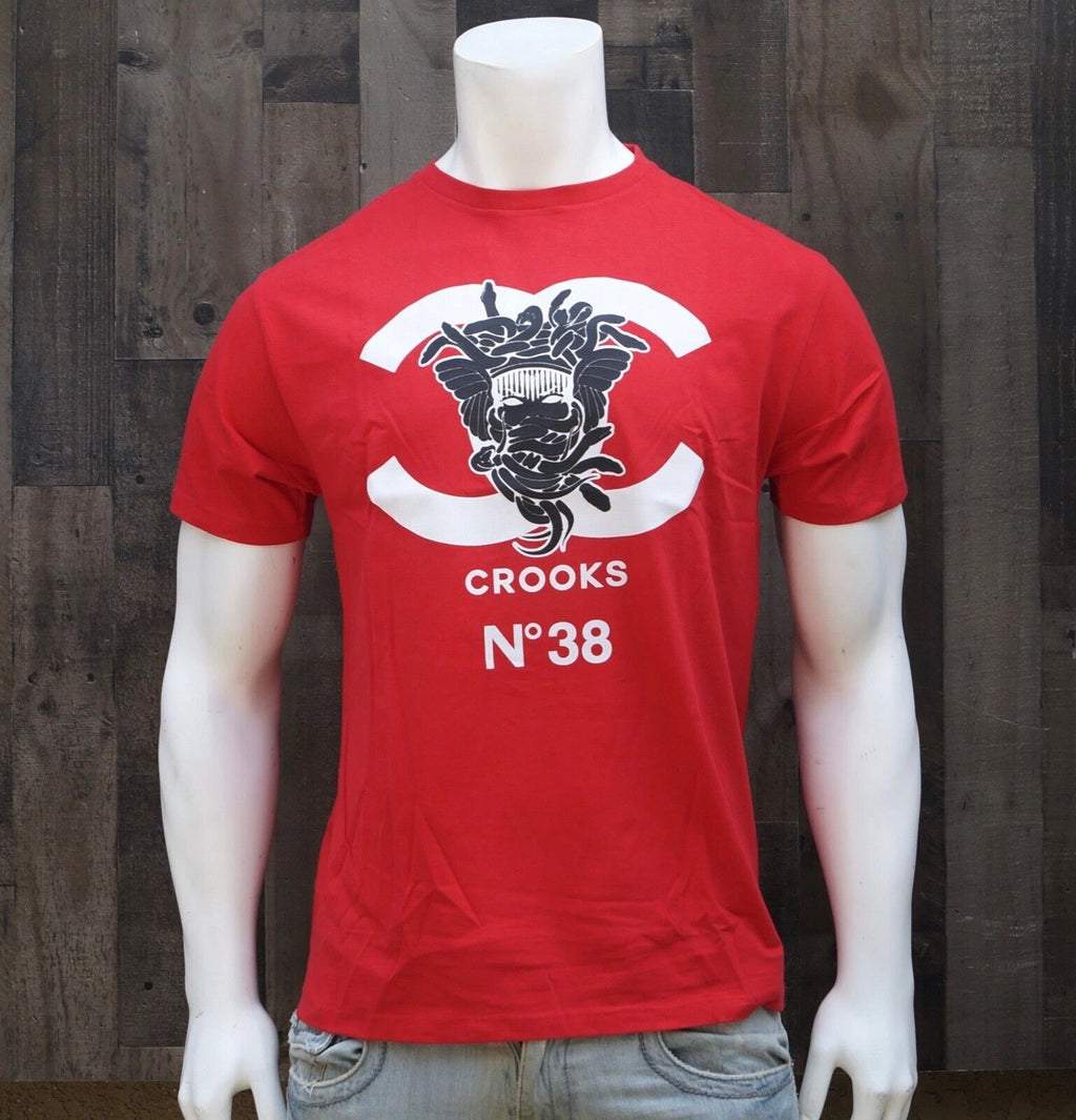 New Crooks Castles Streetwear Medusa C2050713 Red n38 Mens S/S T Shirt RCRCA-20