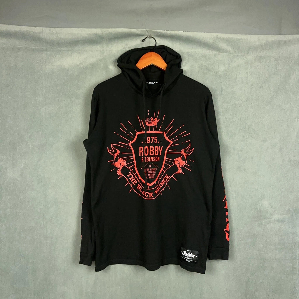 Golden Aesthetics t shirt Long Sleeve Hooded Mens Medium Robby Robinson Gym