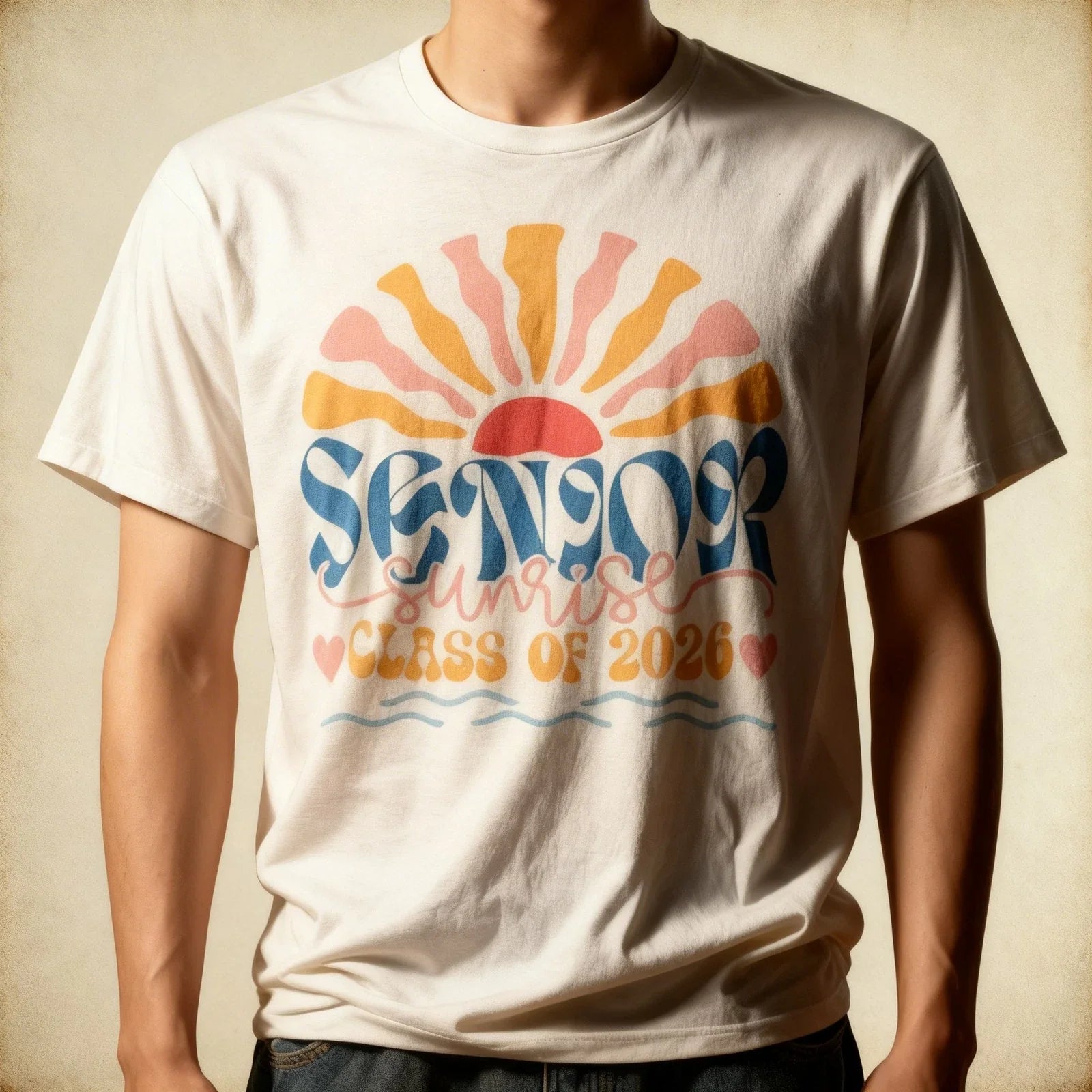 Senior Sunrise 2026 Boho Colorful High School Jenior Retro T-Shirt
