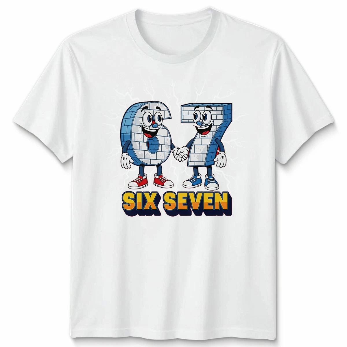 Six Seven 67 Unisex T Shirt Funny Cartoon Numbers Meme Xmas Joke Graphic Tee