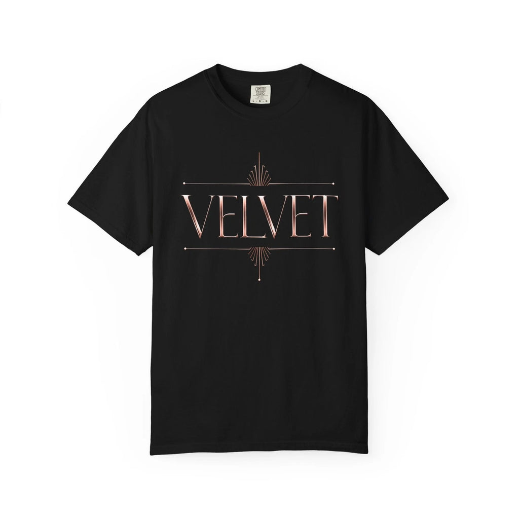 VELVET Luxury T-Shirt | Rose Gold Graphic Tee | Minimal Nightlife Fashion Shirt