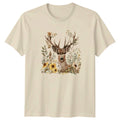 Deer Floral T-Shirt Boho Nature Gift For Him And Her