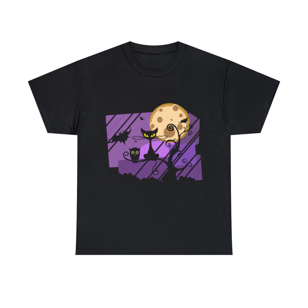 Happy Halloween Cat Graphic Tee Shirt, S-5XL