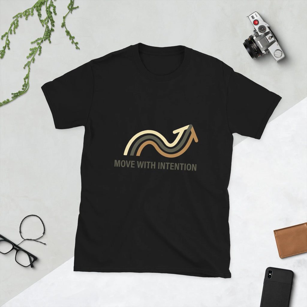 Move With Intention Unisex T Shirt Minimal Motivation Growth Mindset Tee
