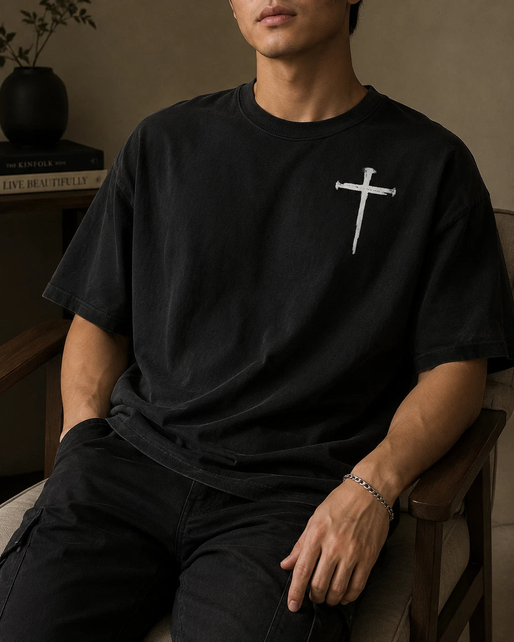 Nailed Cross Shirt Minimalist Christian Shirts for Men Jesus Shirts for Men