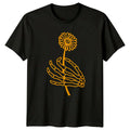 Holding Flower Skeleton Womens T-Shirt Gothic