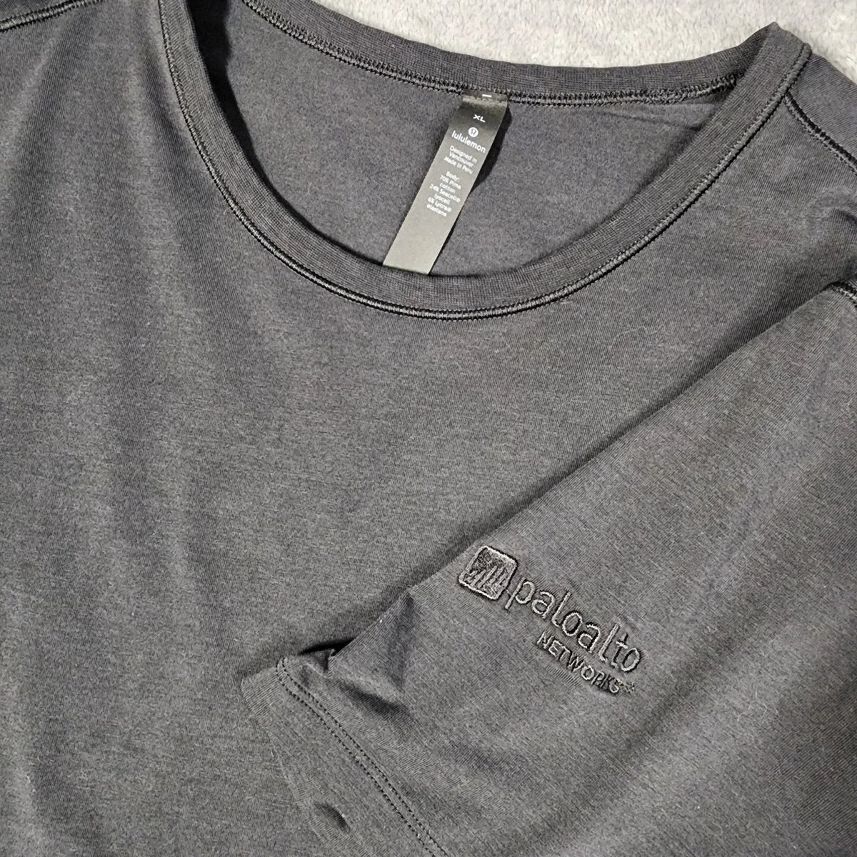 Lululemon Men's XL T Shirt Pima Cotton Seacell Stretch Palo Alto Networks