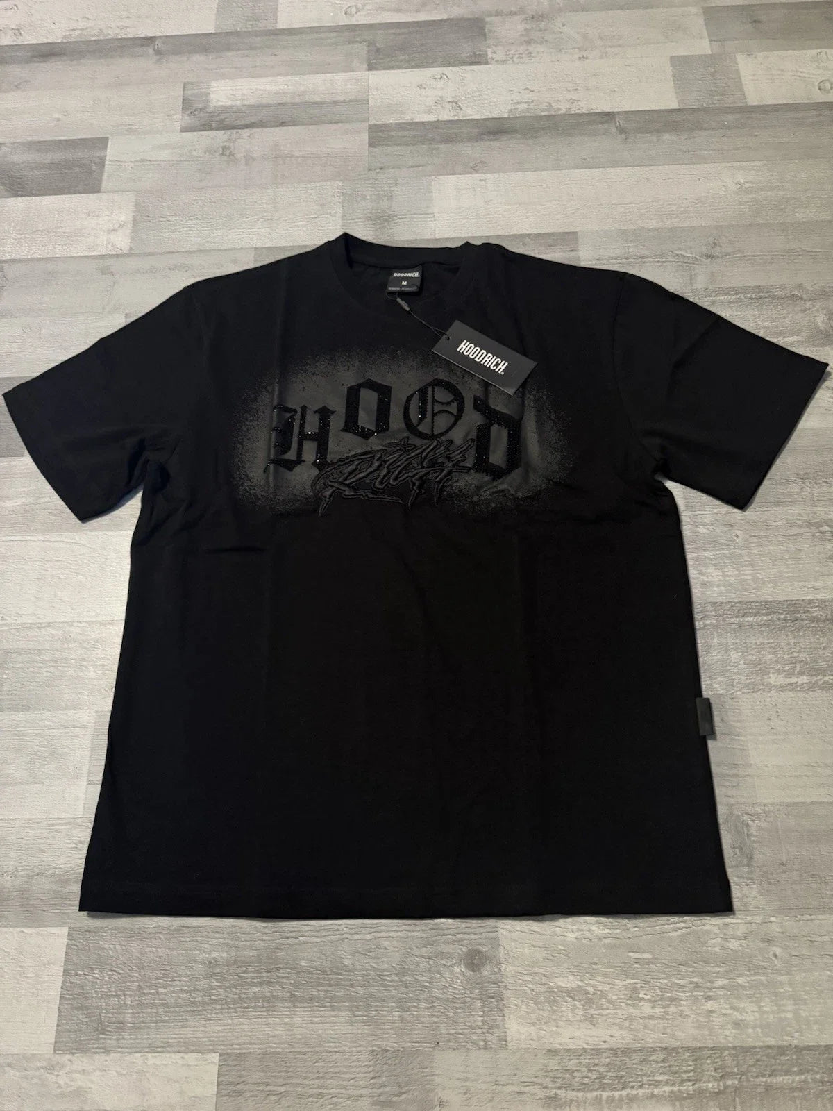 Hoodrich Iron V2 Oversized T Shirt Black Size Medium