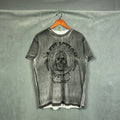 Vintage Y2K Affliction t shirt Mens Size Large Grey Indian Skull Grunge Biker