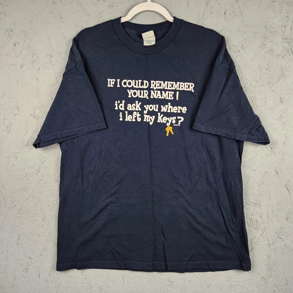 Vintage Funny Graphic Shirt Mens XL If I Could Remember Name Keys Tee Joke Humor