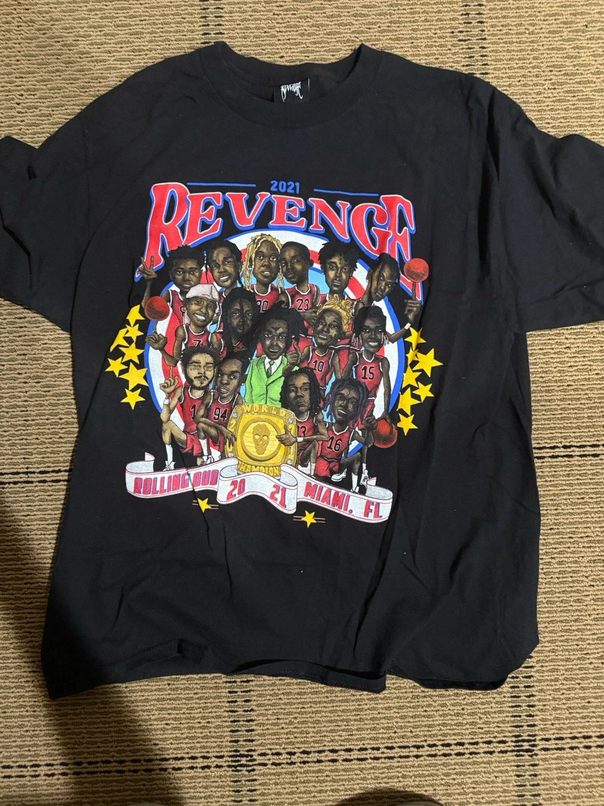 Rolling Loud 2021 Revenge Double Sided Cartoon Rap Shirt Size Large Made In USA