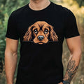 Mens Watercolour Spaniel Head Peek Motif Cotton T-Shirt Size XS to 5XL