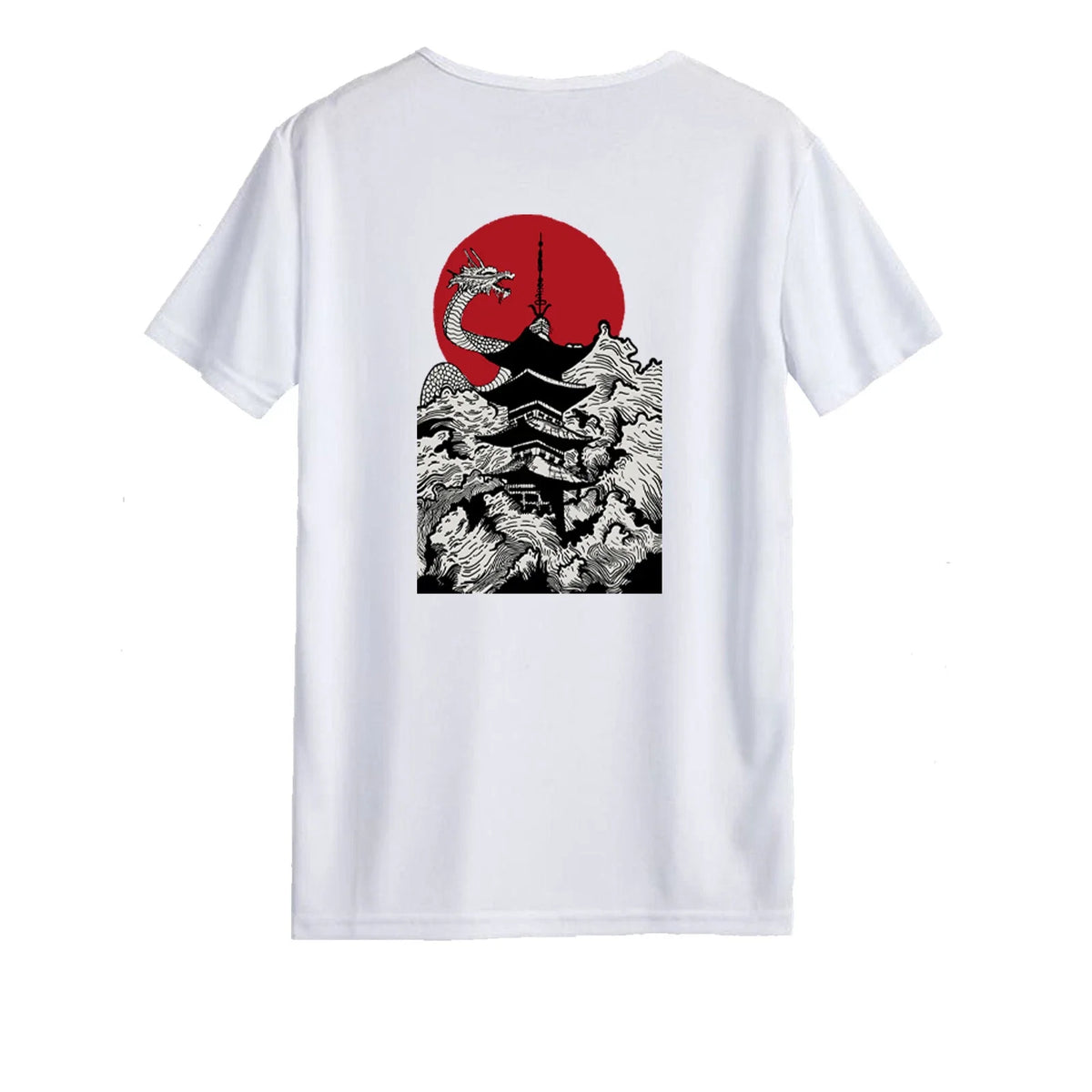 Unisex T-shirt - Pagoda Dragon - Original Summer Couple Student Cute Culture Fun