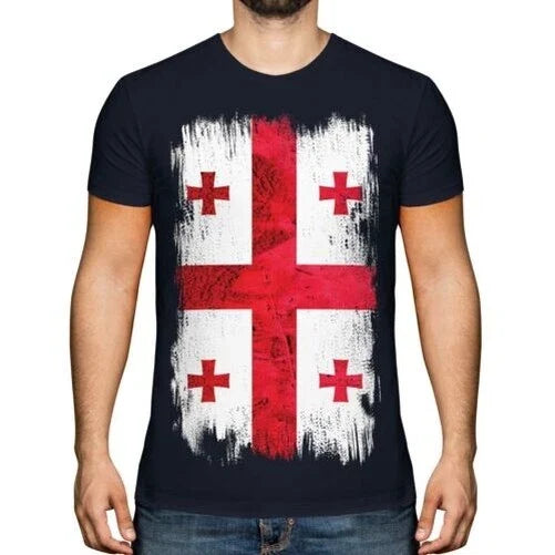 GEORGIA GRUNGE FLAG MENS T-SHIRT TEE TOP SAK'ART'VELO FOOTBALL GEORGIAN GIFT
