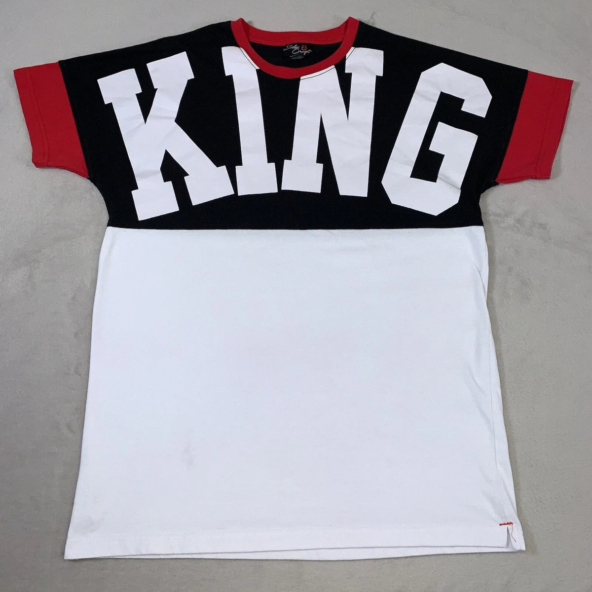 Studio 23 Concepts Shirt Mens Large White Graffiti Style Graphic Tee Iconic King