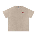 Oversized Khaki Vintage Wash T Shirt | Minimal Streetwear Unisex Heavyweight Tee