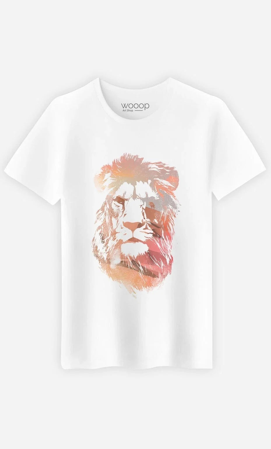 Men's Short Sleeve T-Shirt White, DESERT LION