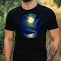 Mens Crocodile In Moonlight Motif Cotton T-Shirt Size XS to 5XL