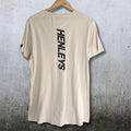 Henleys Men's Logo Tee Cream Neutral Minimal Streetwear Casual Simple Fit Size M