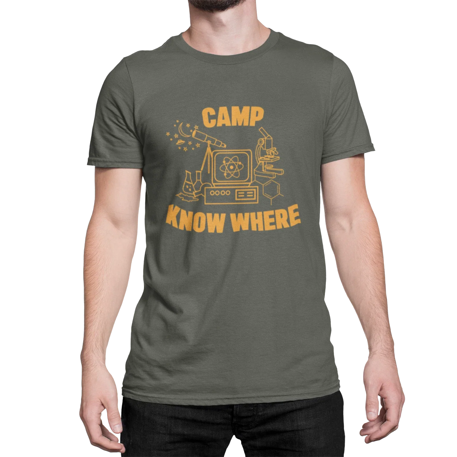 Camp Know Where TV Inspired Mens Ladies Unisex Retro  T-Shirt Dustin Nerd