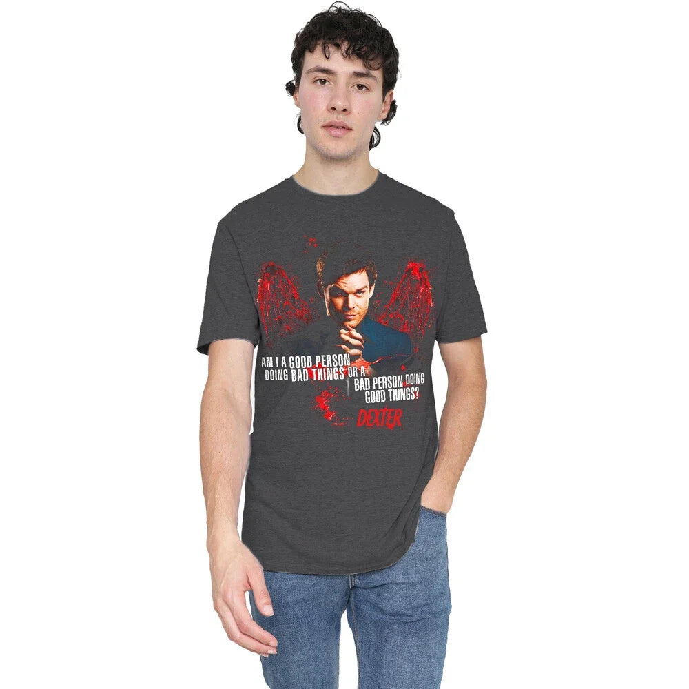 Dexter Good Bad T-Shirt S-2XL, Charcoal