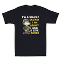 Wolf I'm A Simple Old Man I Am Grumpy and I Like Boobs Funny Quote Men's T-Shirt