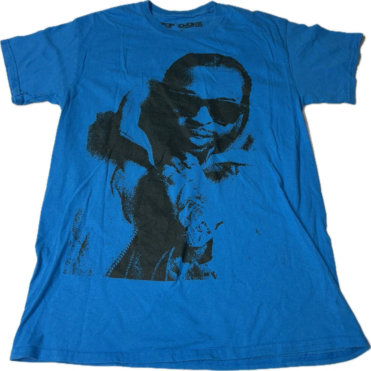 Pop Smoke T Shirt Mens Large L Blue Short Sleeve King of New York Big Face