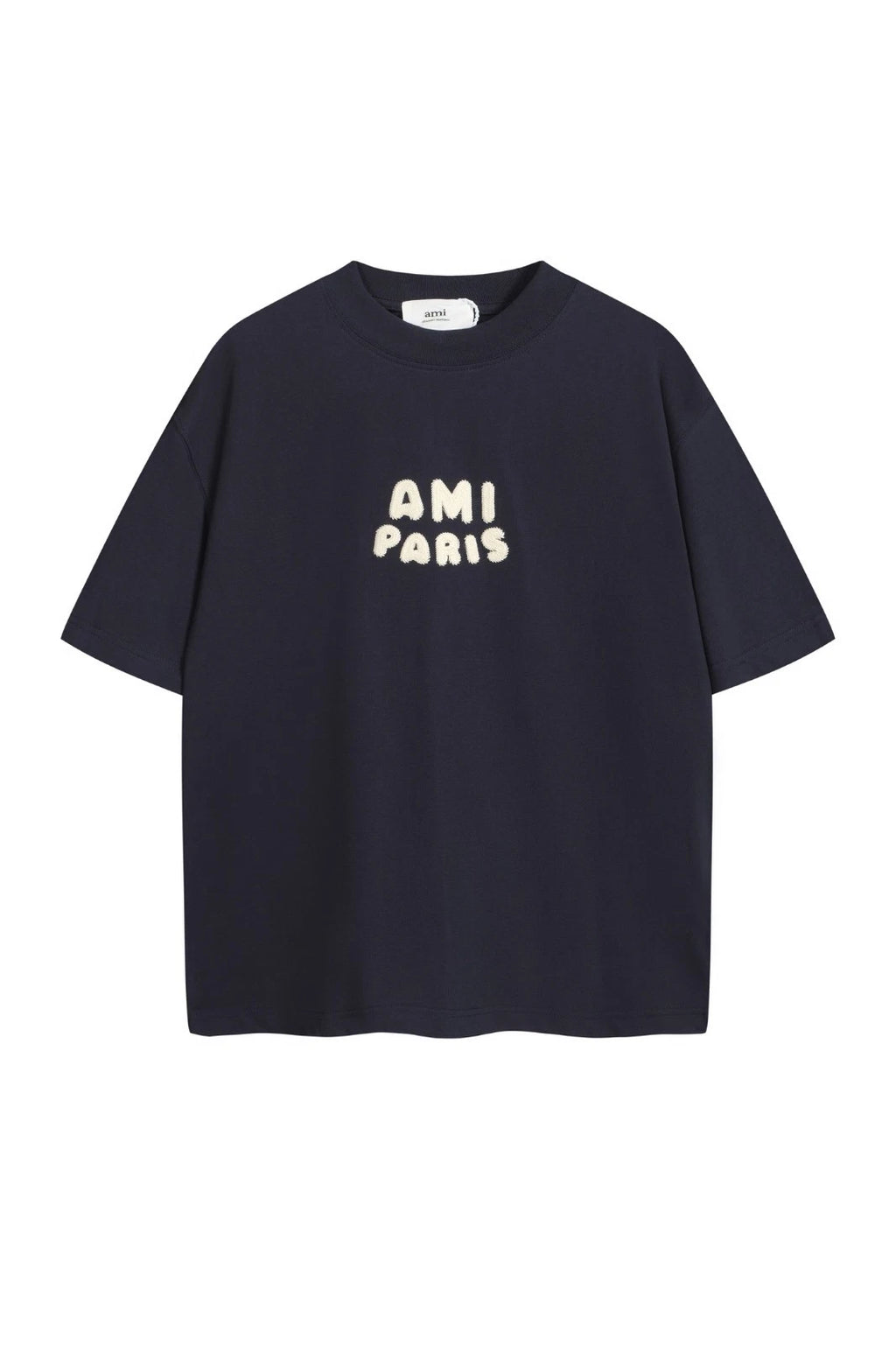 AMI PARIS Tee Men's Navy blue & Beige Short Sleeved T-Shirt  S-M-L-XL