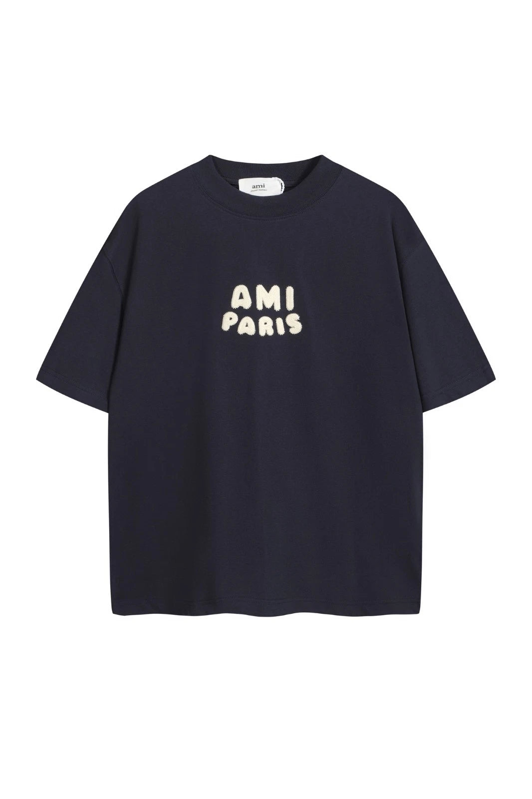AMI PARIS Tee Men's Navy blue & Beige Short Sleeved T-Shirt  S-M-L-XL