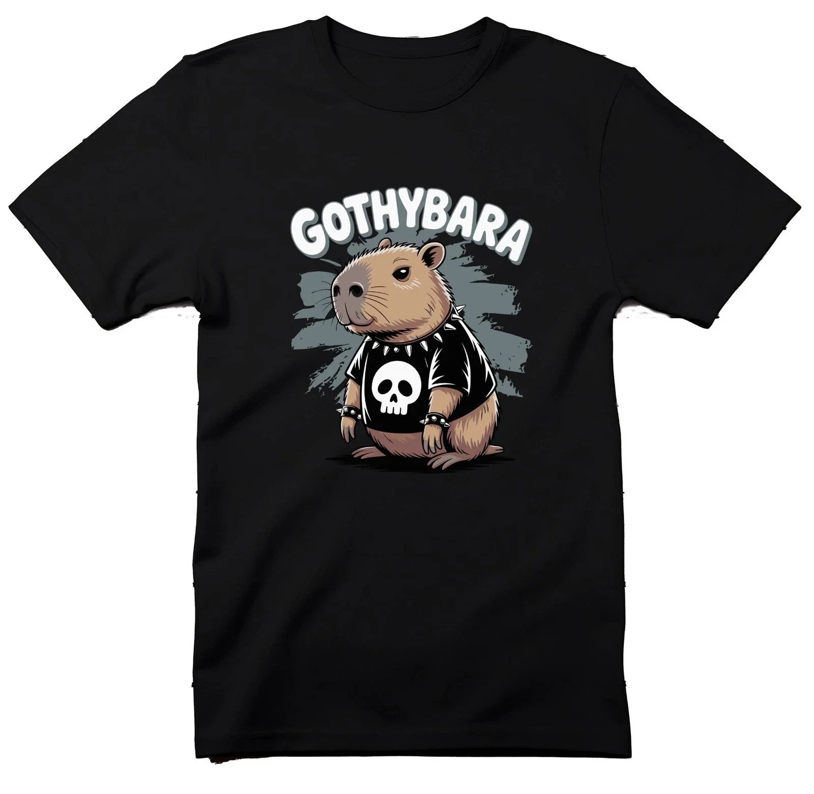 Gothybara T Shirt, Capybara Tee, Goth Rodent Shirt, Funny Animal Tee, Cute Goth