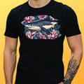 Mens Shark Motif Cotton T-Shirt Size XS to 5XL