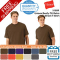 🔥 Hanes Beefy-T Short Sleeve Cotton Retro Street T-Shirt Up To 3XL 5180R