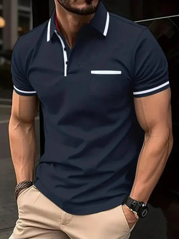 Men’s Casual Polo T-shirt Short Sleeve Slim Fit Lapel Collar Top S-3XL
