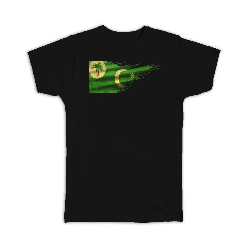 Gift T-Shirt : Cocos Islands Flag Modern Country Expat