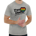Two Dads Gay LGBTQ Adoption Fathers Gift Mens Casual Crewneck T Shirts Tees