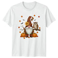 Cute Autumn Gnome With Owl T-Shirt Gnome Harvest Fall Autumn