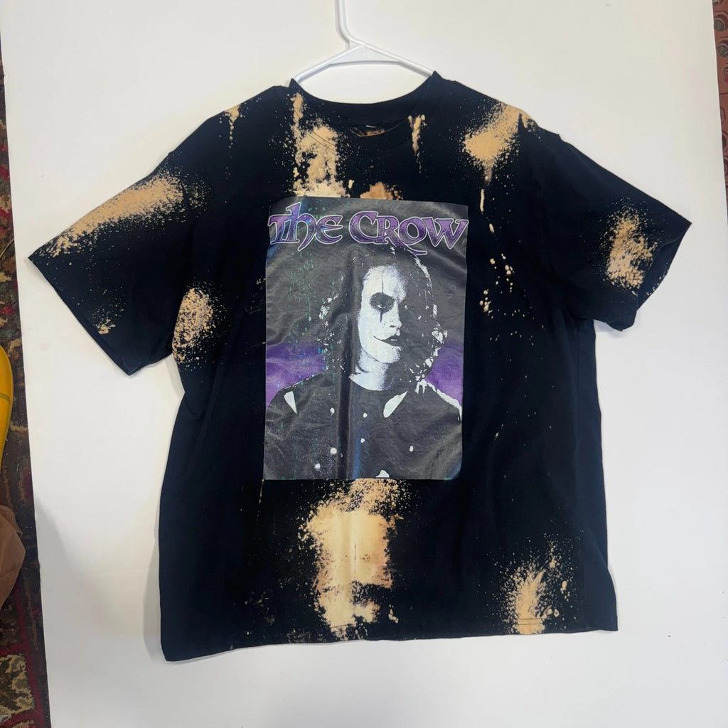 The Crow Bleached Graphic T Shirt Brandon Lee Goth Movie Tee Black Distressed La