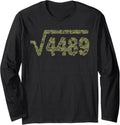 Army Pattern Meme Square Root Slang Math Teacher Long Sleeve T-Shirt