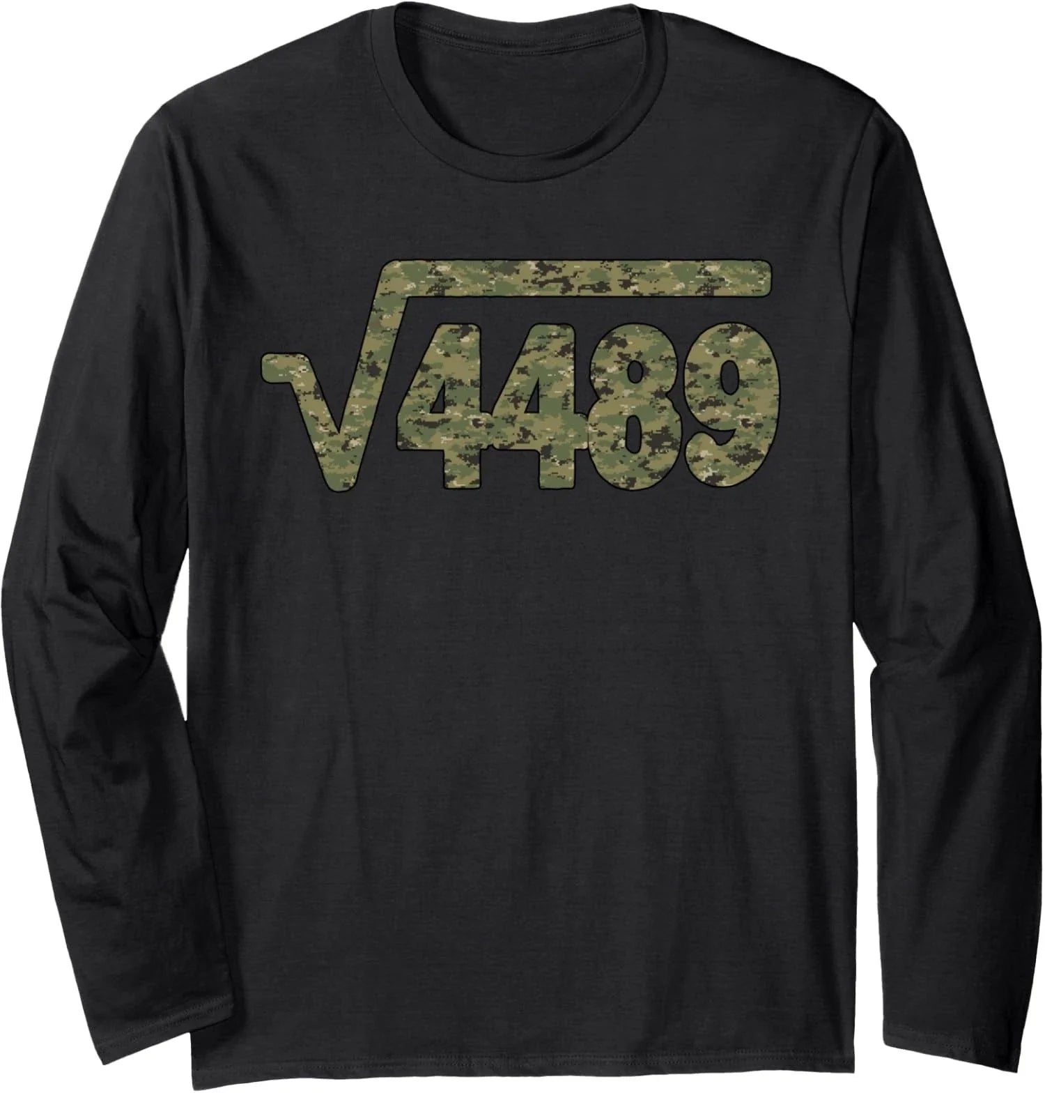 Army Pattern Meme Square Root Slang Math Teacher Long Sleeve T-Shirt