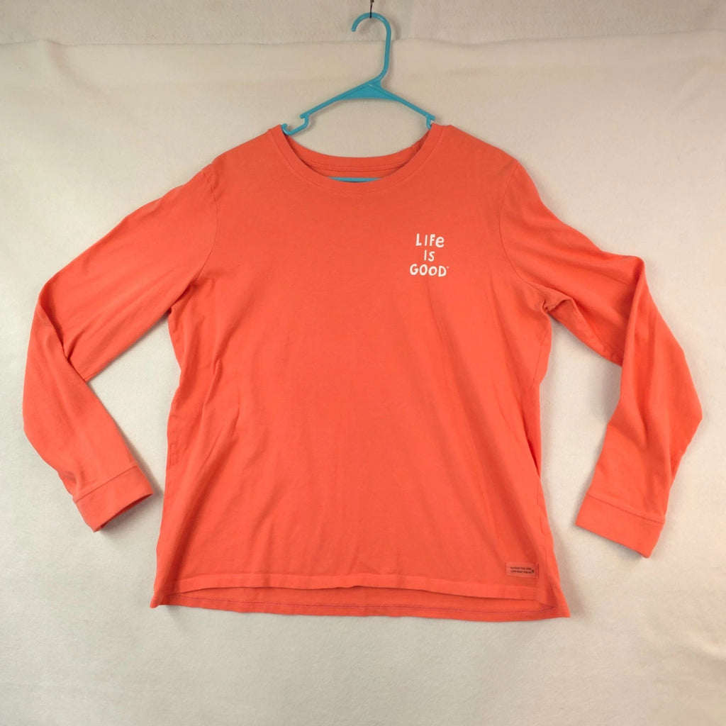 Life is Good Crusher Orange Mens Long Sleeve XL Shirt Palm Tree Keep Simple