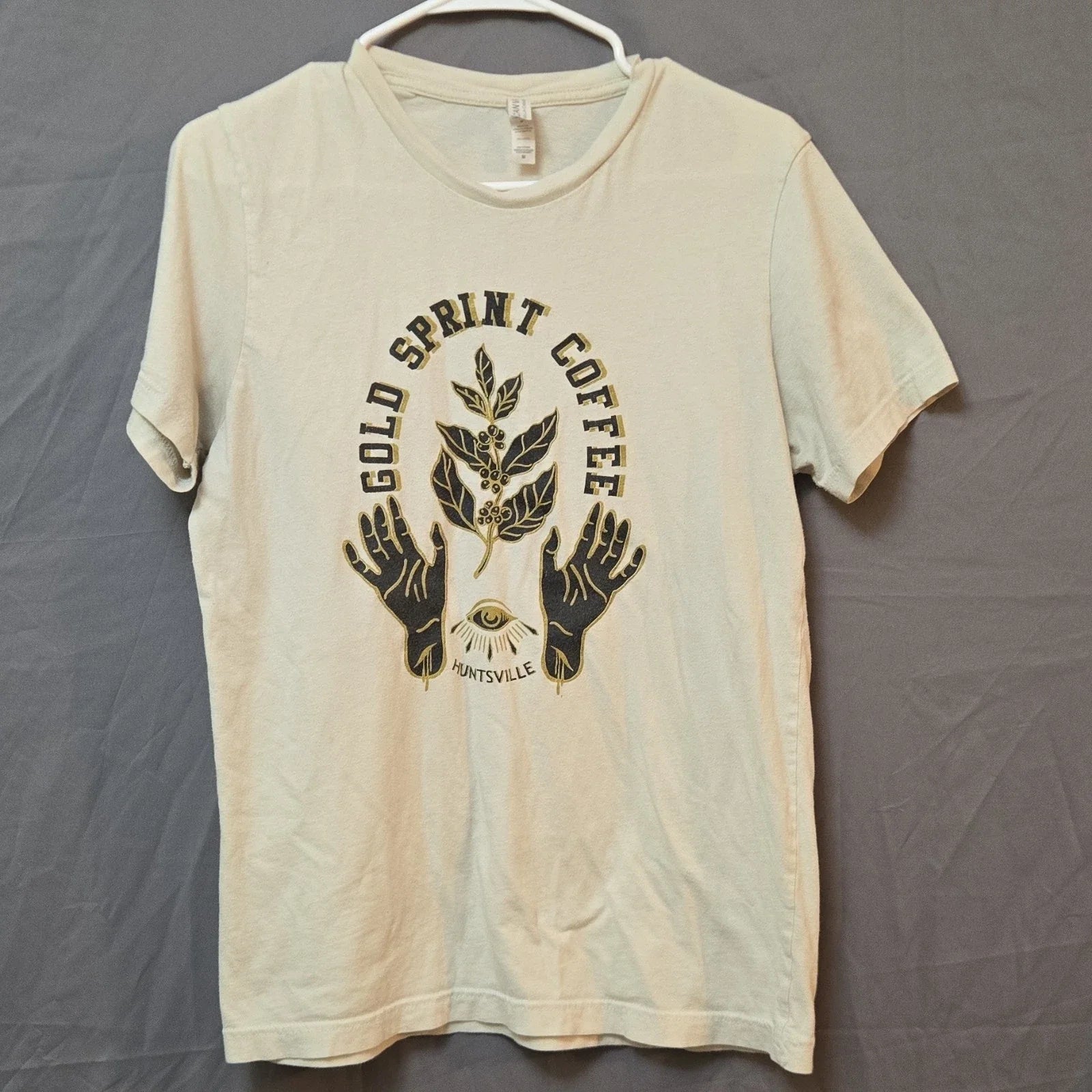 Bella+Canvas Gold Sprint Coffee Huntsville Beige Graphic Cotton T-Shirt M Men