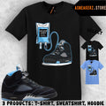 Tee Shirt Matching AJ 5 Black UNC Blue 2026 To Match Sneaker Therapy 5s T-Shirt