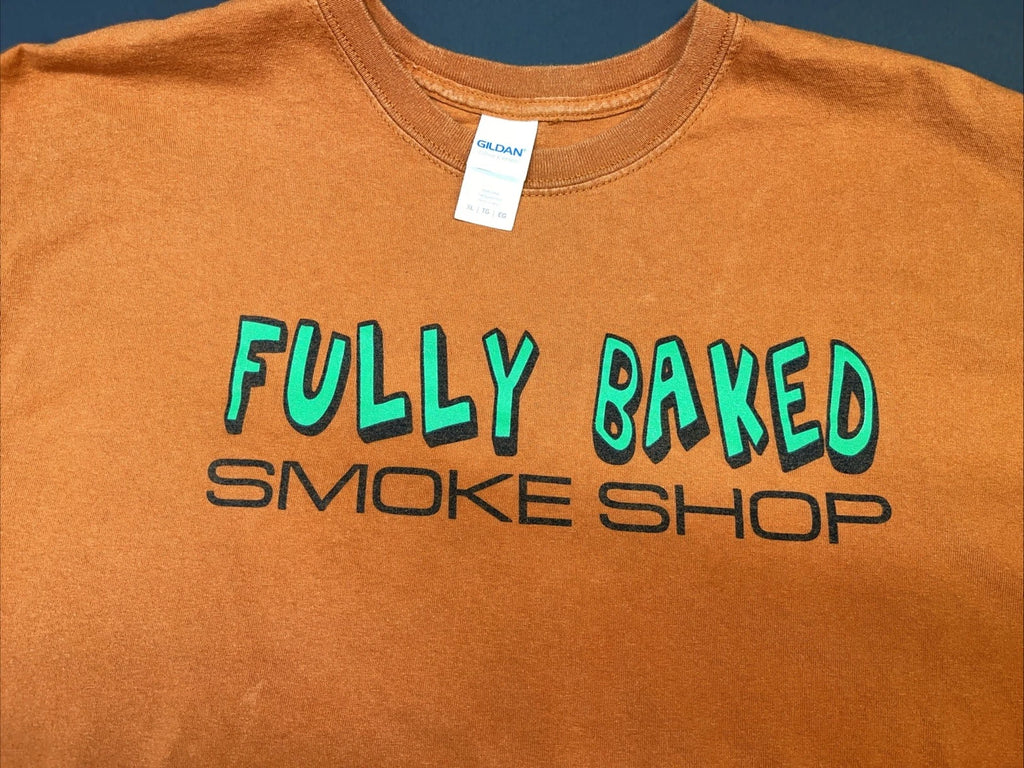 Vtg FULLY BAKED SMOKE SHOP Cape Cod MA - Cannabis T-Shirt Mens XL