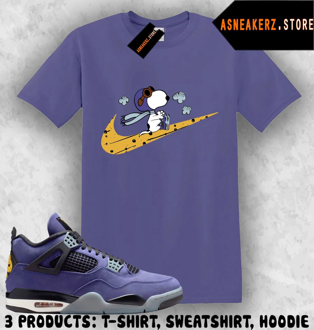 Shirt To Match AJ 4 Lakers Lakeshow 2026 Sneaker Matching Tee Fly S Dog T-Shirt