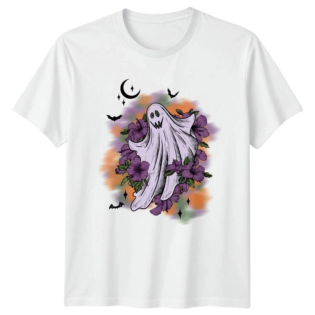 Ghost Floral T-Shirt Halloween Gift For Him And Her