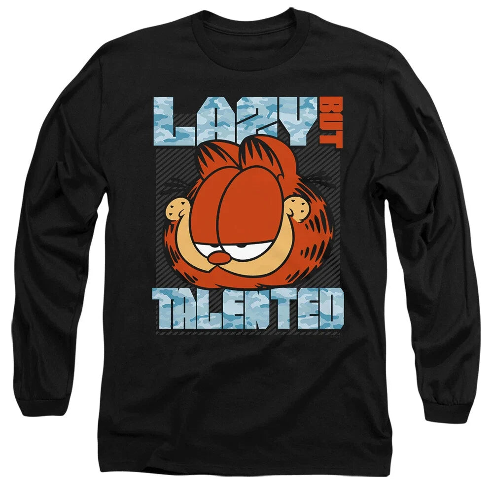 Garfield Lazy But Talented Long Sleeve T-Shirt S-2XL, Black