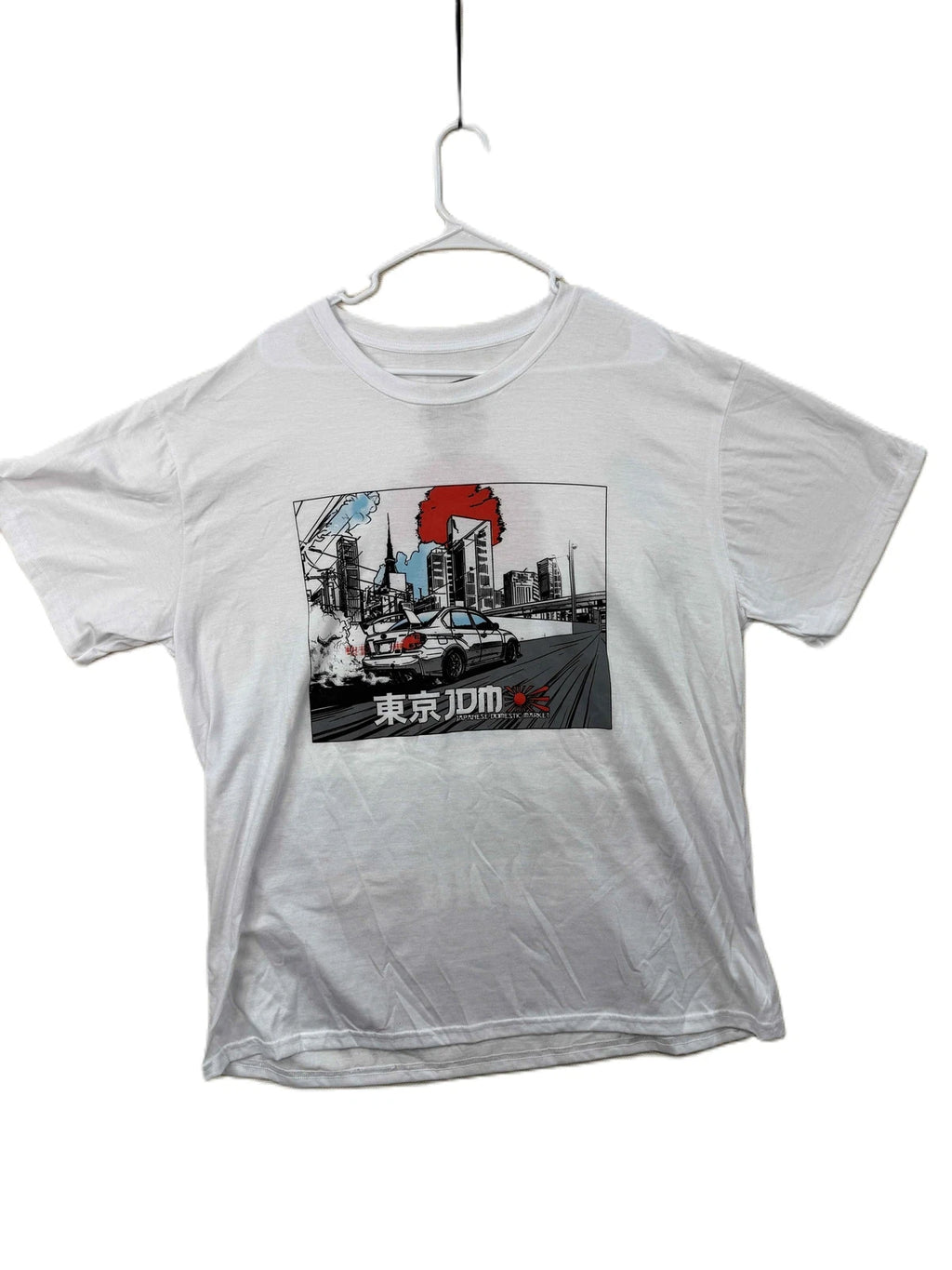 NWT Fresh Laundry White Short Sleeve Graphic Print JDM T Shirt Size 2XL