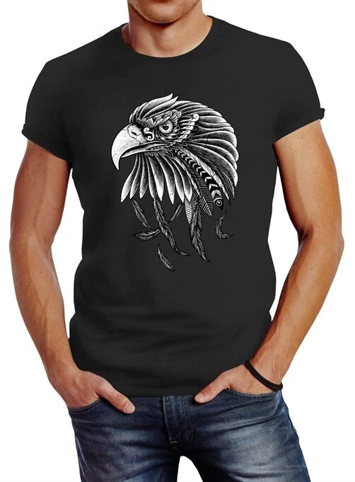 Men's Eagle Print Slim Fit Neverless® T-Shirt